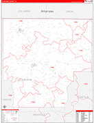 Claiborne County Wall Map Red Line Style