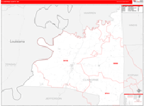 Claiborne County Wall Map Red Line Style