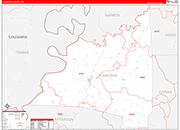 Claiborne County Wall Map Red Line Style