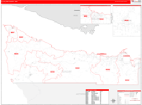 Clallam Wall Map Red Line Style