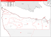 Clallam Wall Map Red Line Style