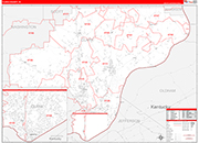 Clark Wall Map Red Line Style