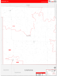 Clark County Wall Map Red Line Style