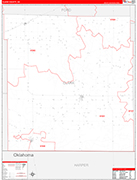 Clark County Wall Map Red Line Style