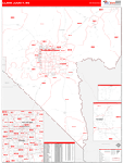Clark County Wall Map Red Line Style