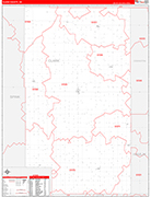 Clark Wall Map Red Line Style