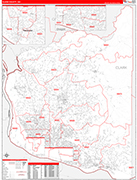Clark Wall Map Red Line Style