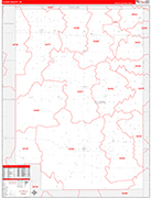 Clark County Wall Map Red Line Style