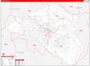 Clarke Wall Map Red Line Style
