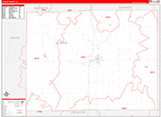Clarke Wall Map Red Line Style