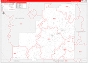 Clay County Wall Map Red Line Style