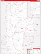 Clay Wall Map Red Line Style