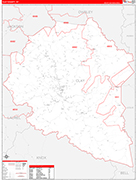 Clay Wall Map Red Line Style