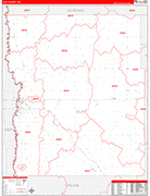 Clay Wall Map Red Line Style