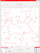Clay Wall Map Red Line Style