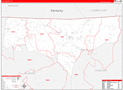 Clay Wall Map Red Line Style