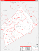 Clay Wall Map Red Line Style