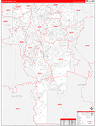 Clayton Wall Map Red Line Style
