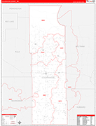 Clearwater County Wall Map Red Line Style