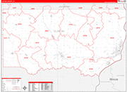 Clinton Wall Map Red Line Style