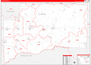 Clinton Wall Map Red Line Style