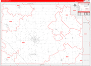 Clinton Wall Map Red Line Style