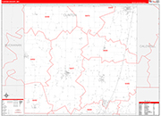 Clinton Wall Map Red Line Style