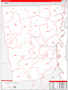 Clinton Wall Map Red Line Style