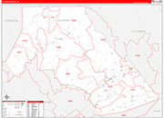 Clinton Wall Map Red Line Style