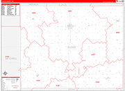Cloud County Wall Map Red Line Style