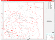 Cochise County Wall Map Red Line Style