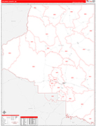 Coconino Wall Map Red Line Style