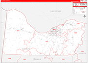 Colbert Wall Map Red Line Style