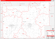 Coles Wall Map Red Line Style