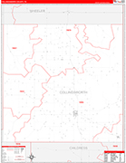 Collingsworth Wall Map Red Line Style