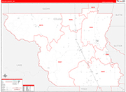 Colusa Wall Map Red Line Style
