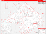 Comal Wall Map Red Line Style