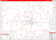 Comanche Wall Map Red Line Style