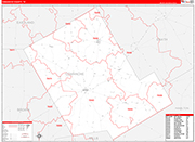Comanche Wall Map Red Line Style