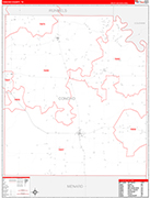 Concho Wall Map Red Line Style