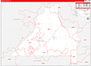 Conecuh Wall Map Red Line Style