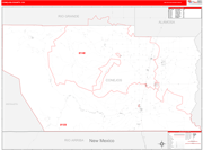 Conejos Wall Map Red Line Style
