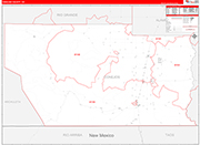 Conejos Wall Map Red Line Style