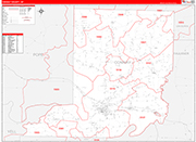 Conway Wall Map Red Line Style