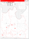 Cooke County Wall Map Red Line Style
