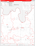 Cooke County Wall Map Red Line Style