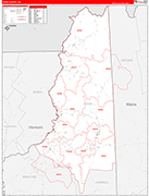 Coos Wall Map Red Line Style