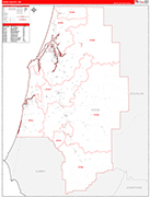 Coos Wall Map Red Line Style