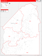 Costilla Wall Map Red Line Style