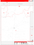 Cottle County Wall Map Red Line Style